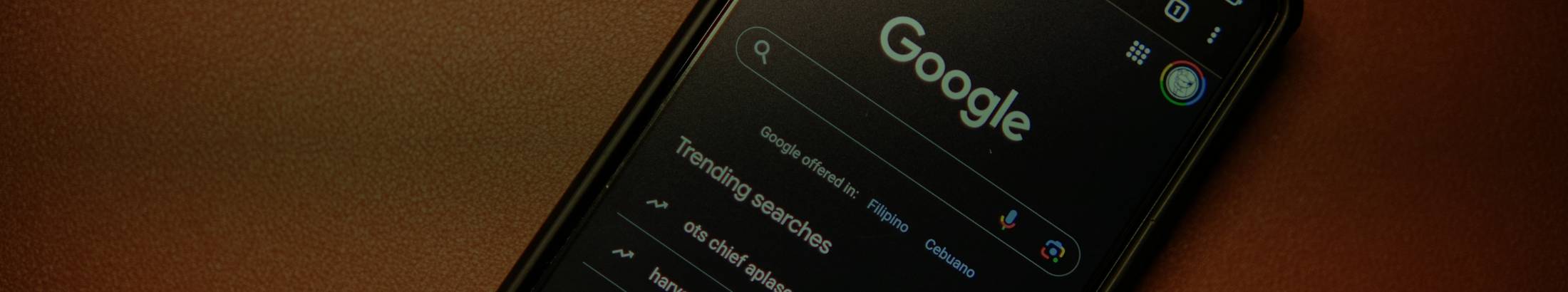 A smartphone showing Google's search UI