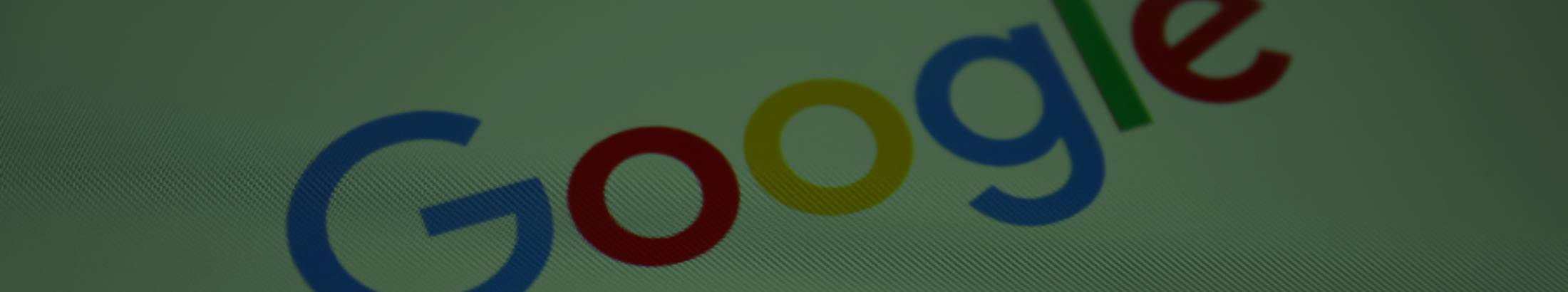 The Google logo on computer screen