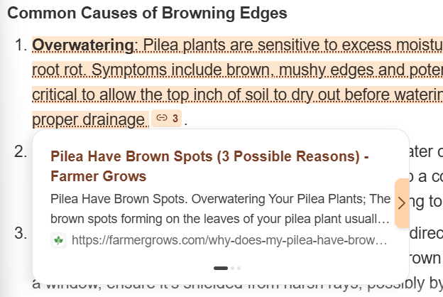 Copilot Search UI screenshot.